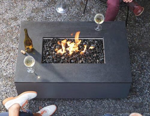 modern rectangular fire pit