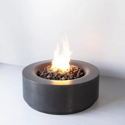 modern fire pit – slide concrete fire table