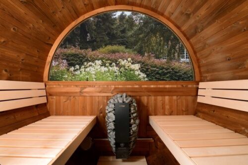 evander canopy barrel sauna